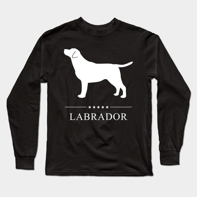 Labrador Retriever Dog White Silhouette Long Sleeve T-Shirt by millersye